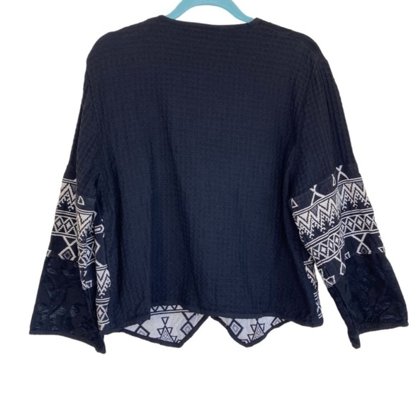 Vintage 90s Tribal Southwestern Tapestry Blazer Jacket Metal Buttons Sz M - Picture 8 of 16